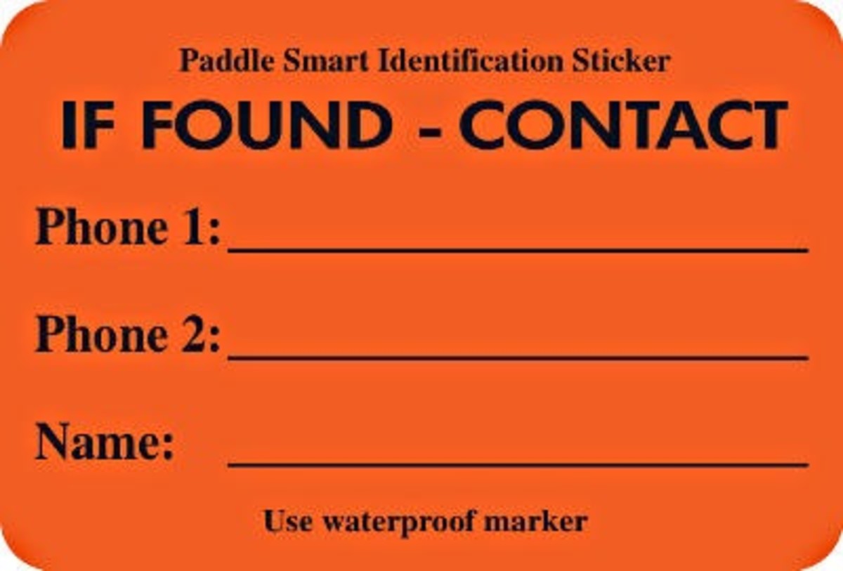 Orange If Found Contact Stickers Waterproof Kayak Canoe Lost 3 Pack